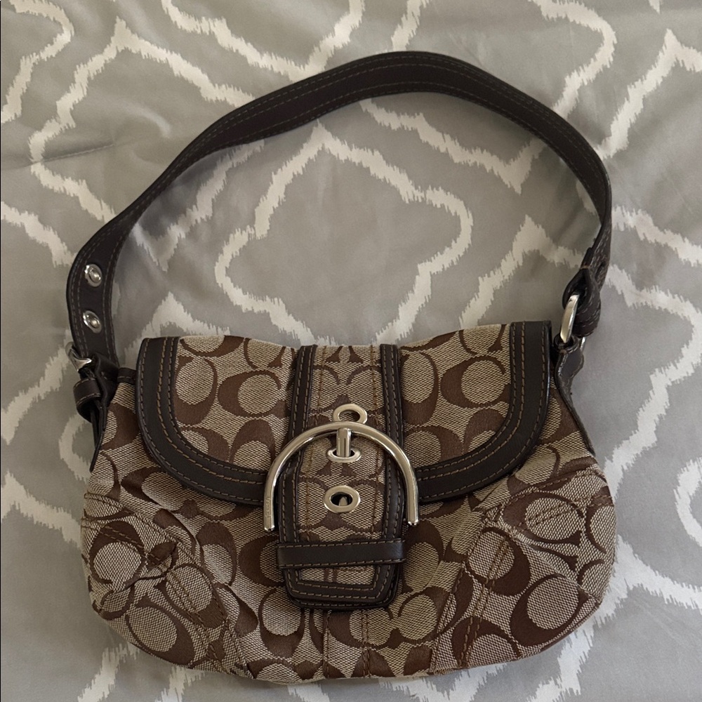 Brown Patterned Shoulder Bag